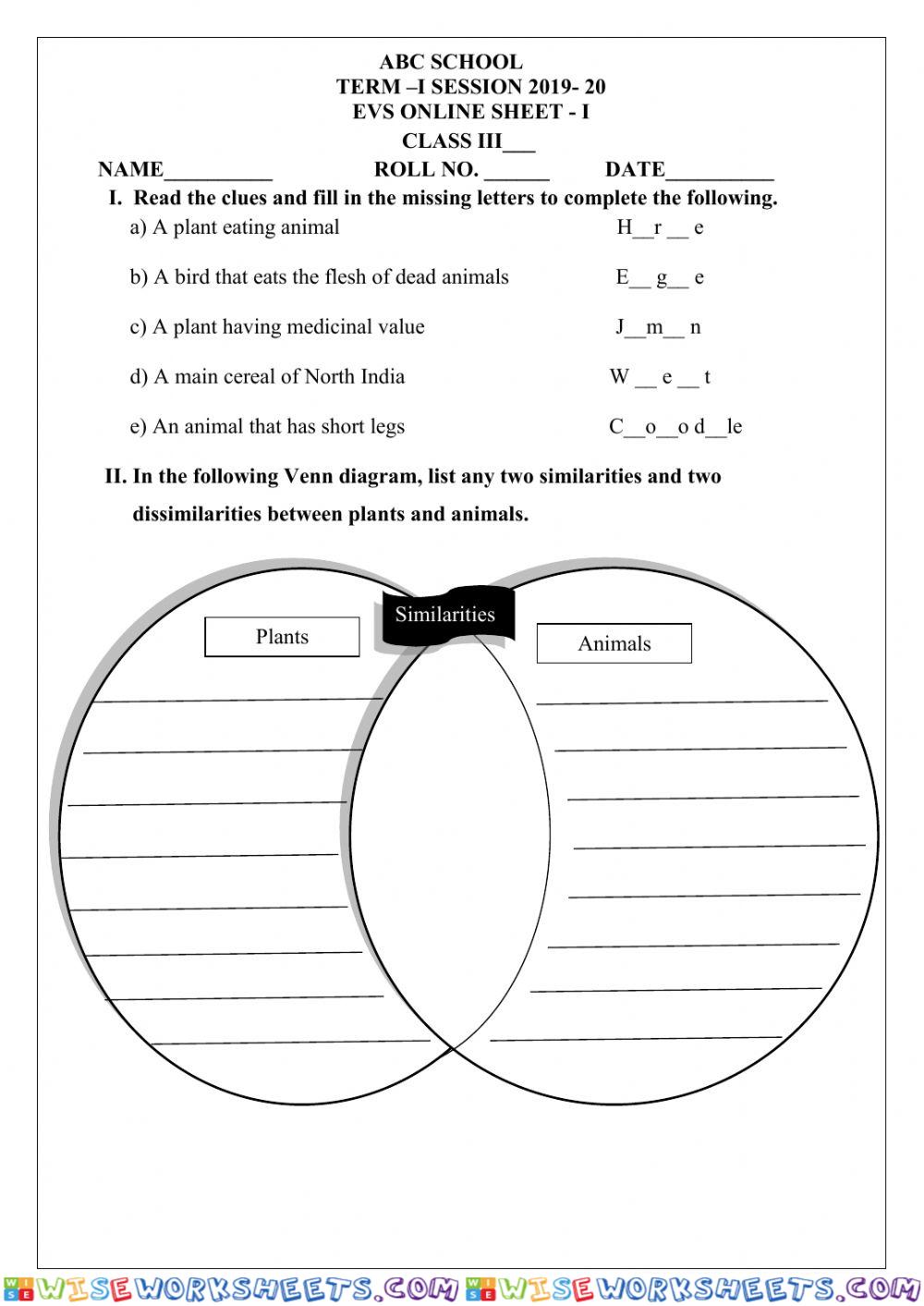 worksheet