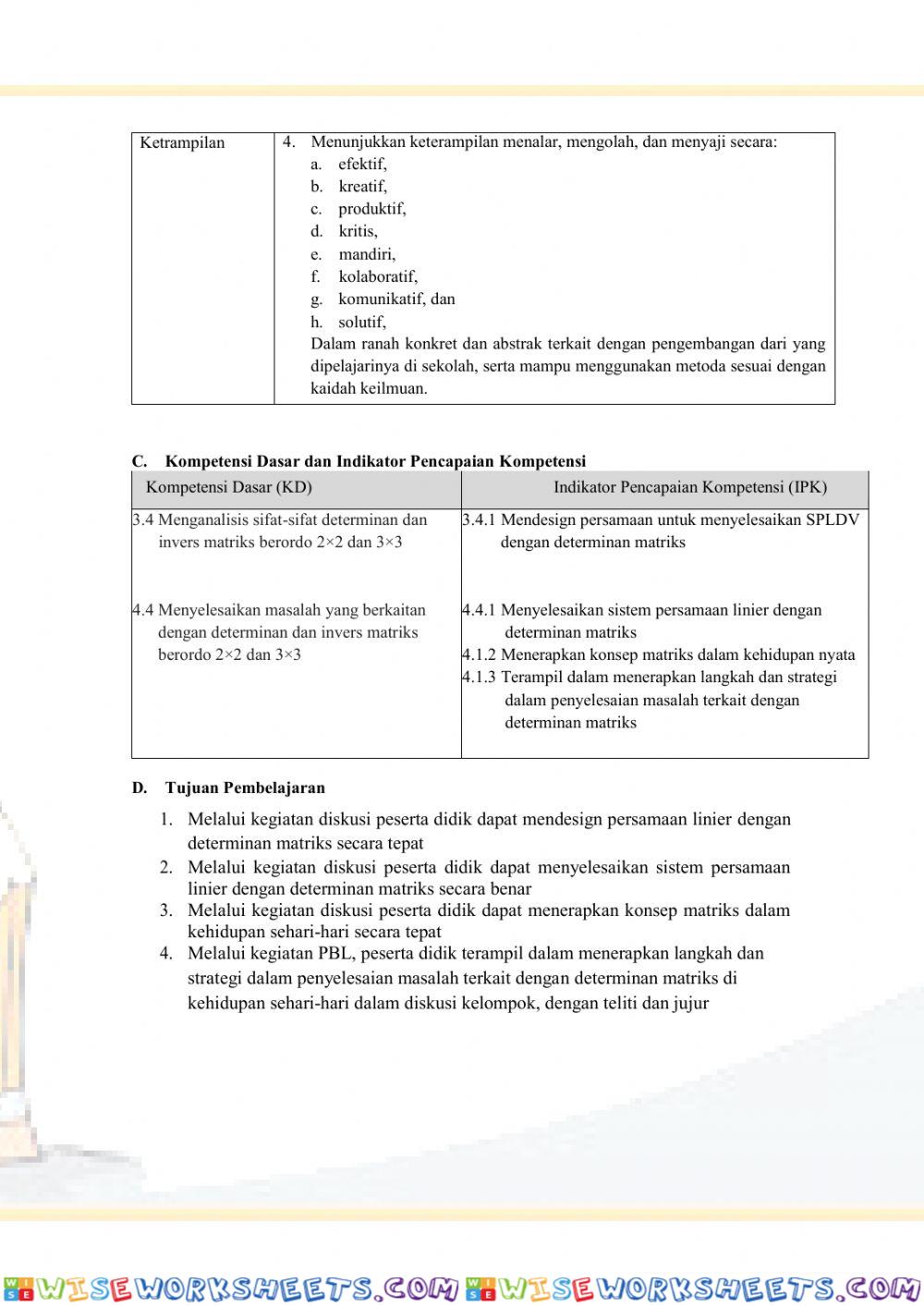 worksheet