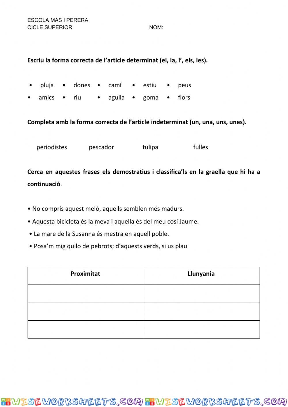 worksheet