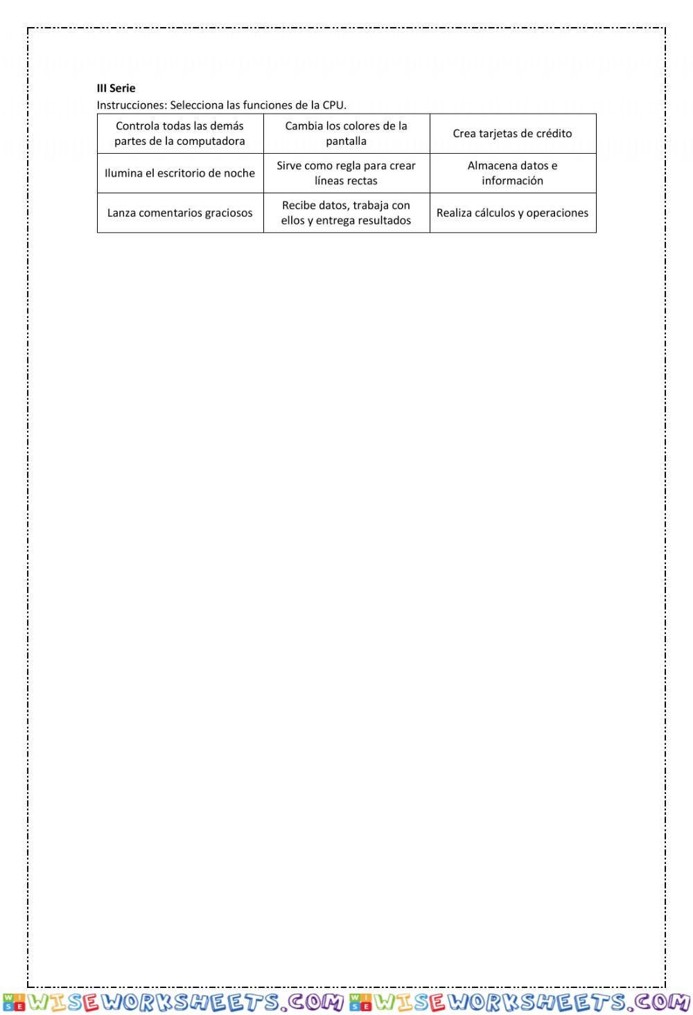 worksheet