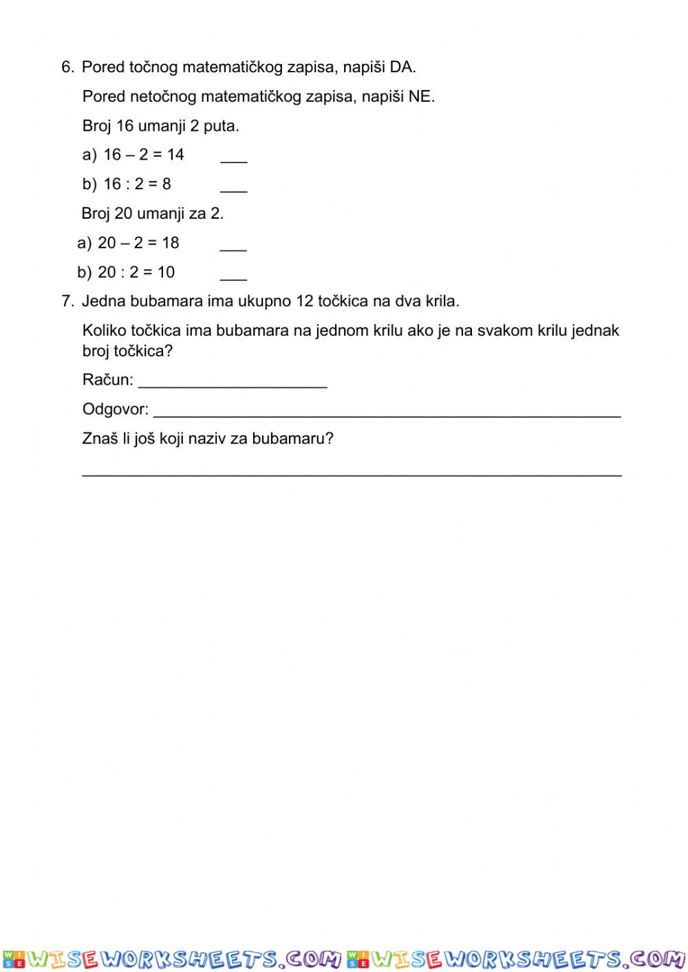 worksheet