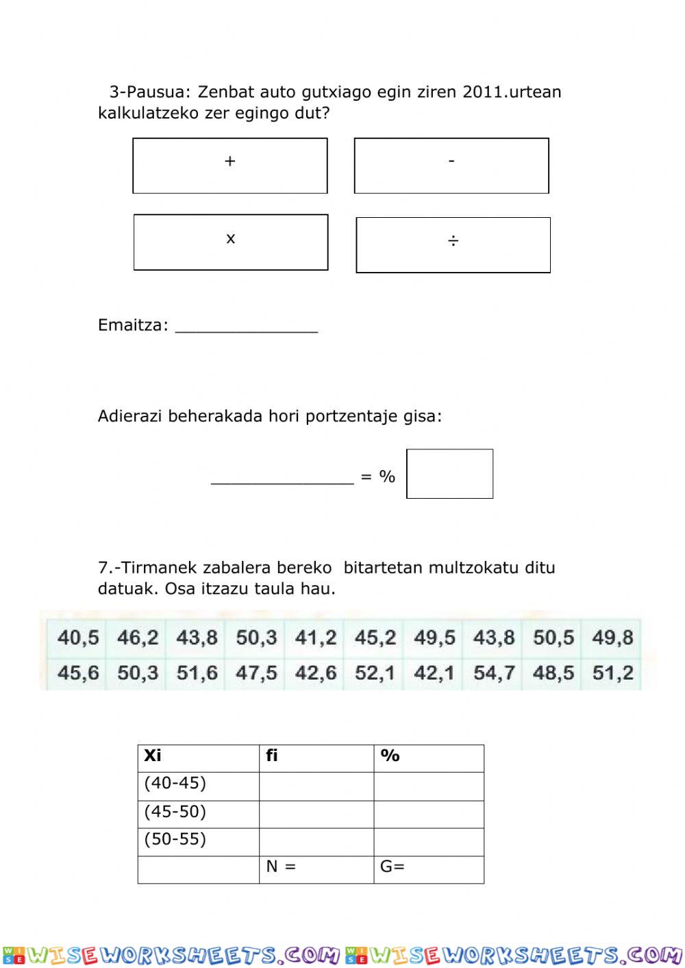 worksheet