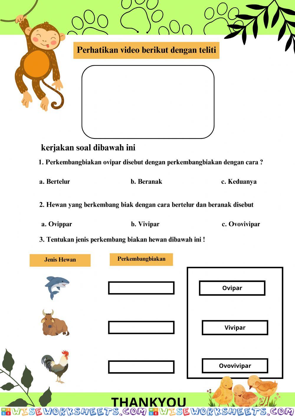 Perkembangbiakan hewan ipa kelas 6 sd