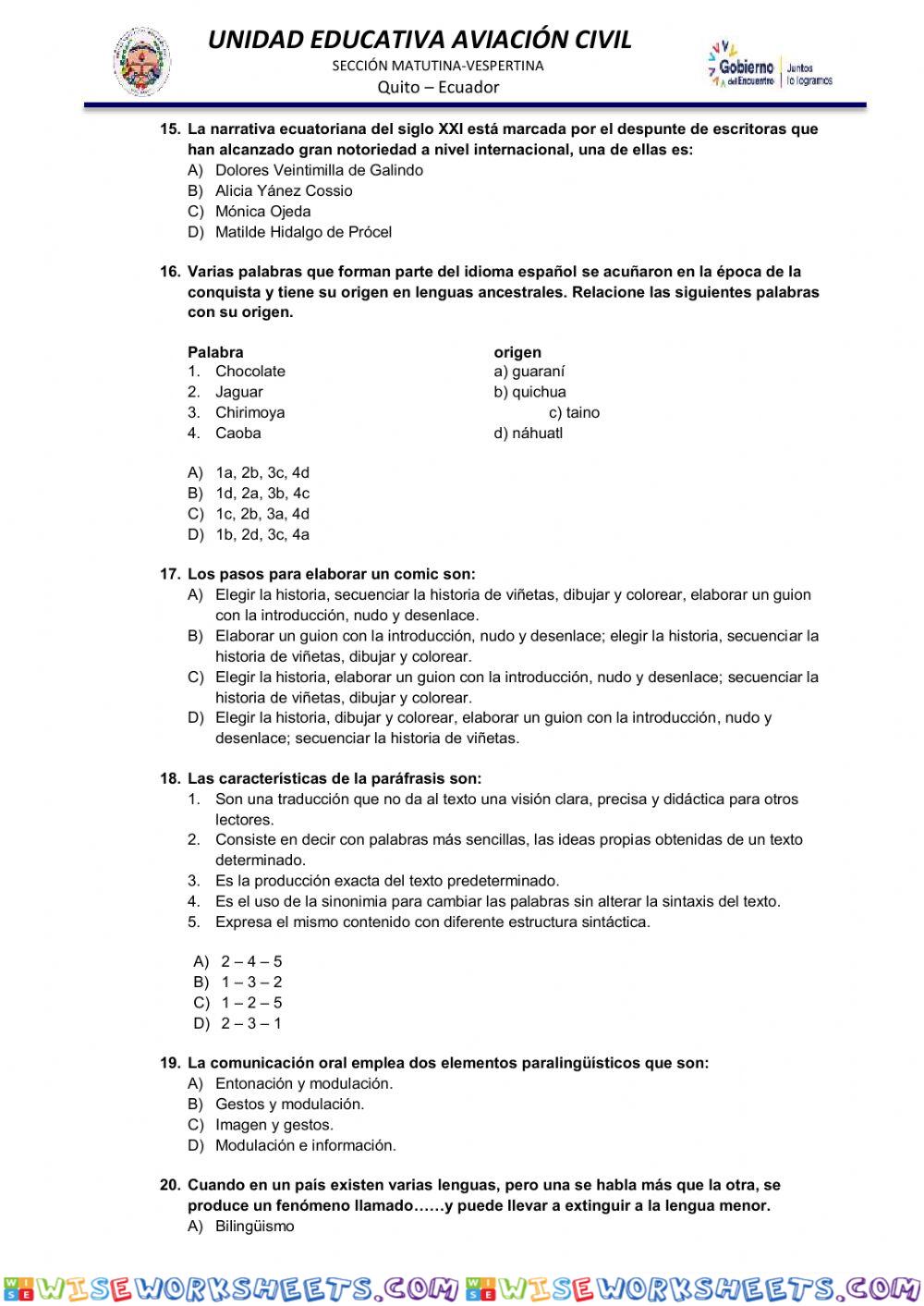 worksheet