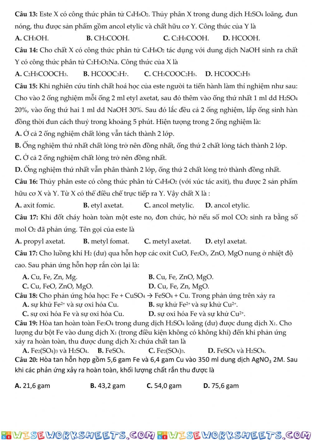 worksheet