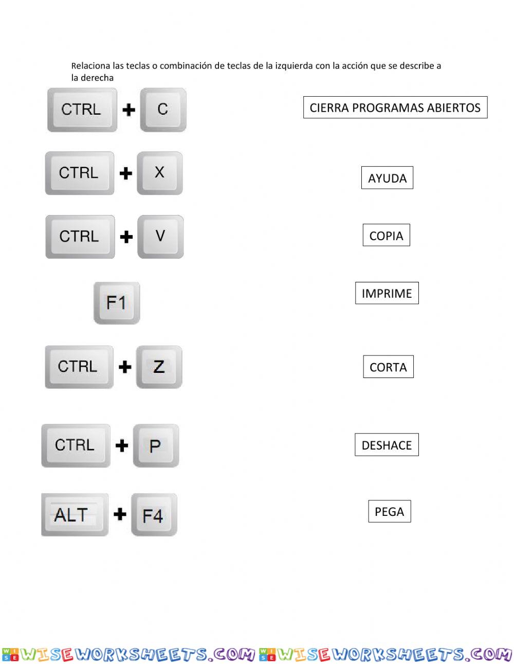 Atajos del teclado