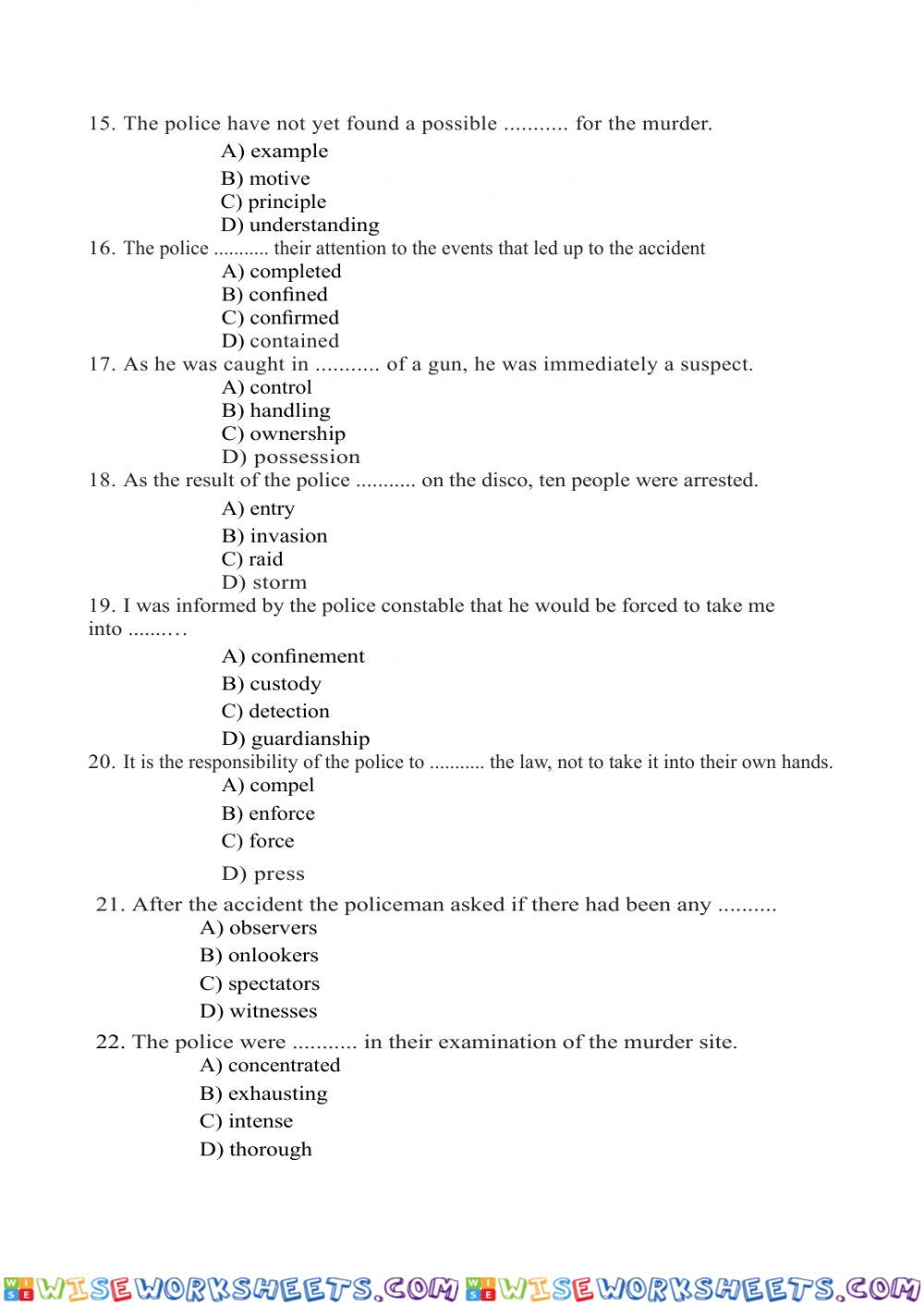 worksheet