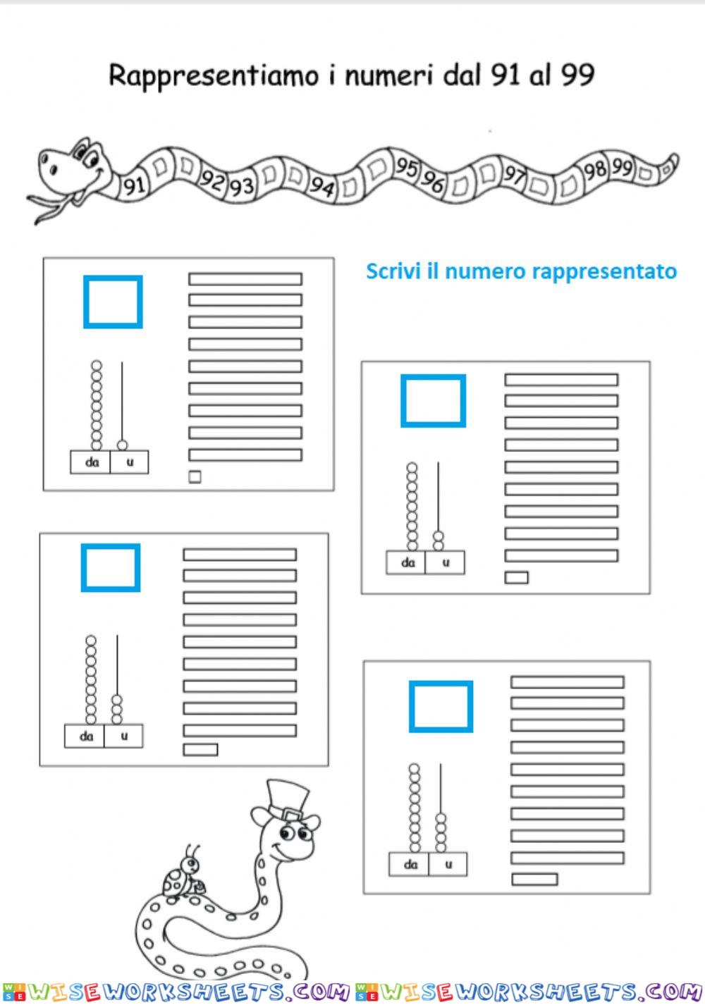 Numeri da 91 a 94