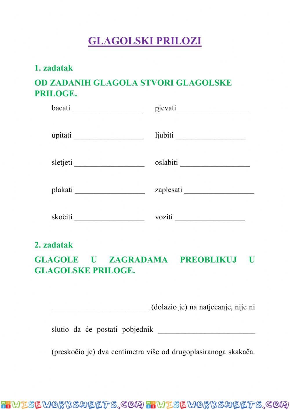 Glagolski prilozi - 8.