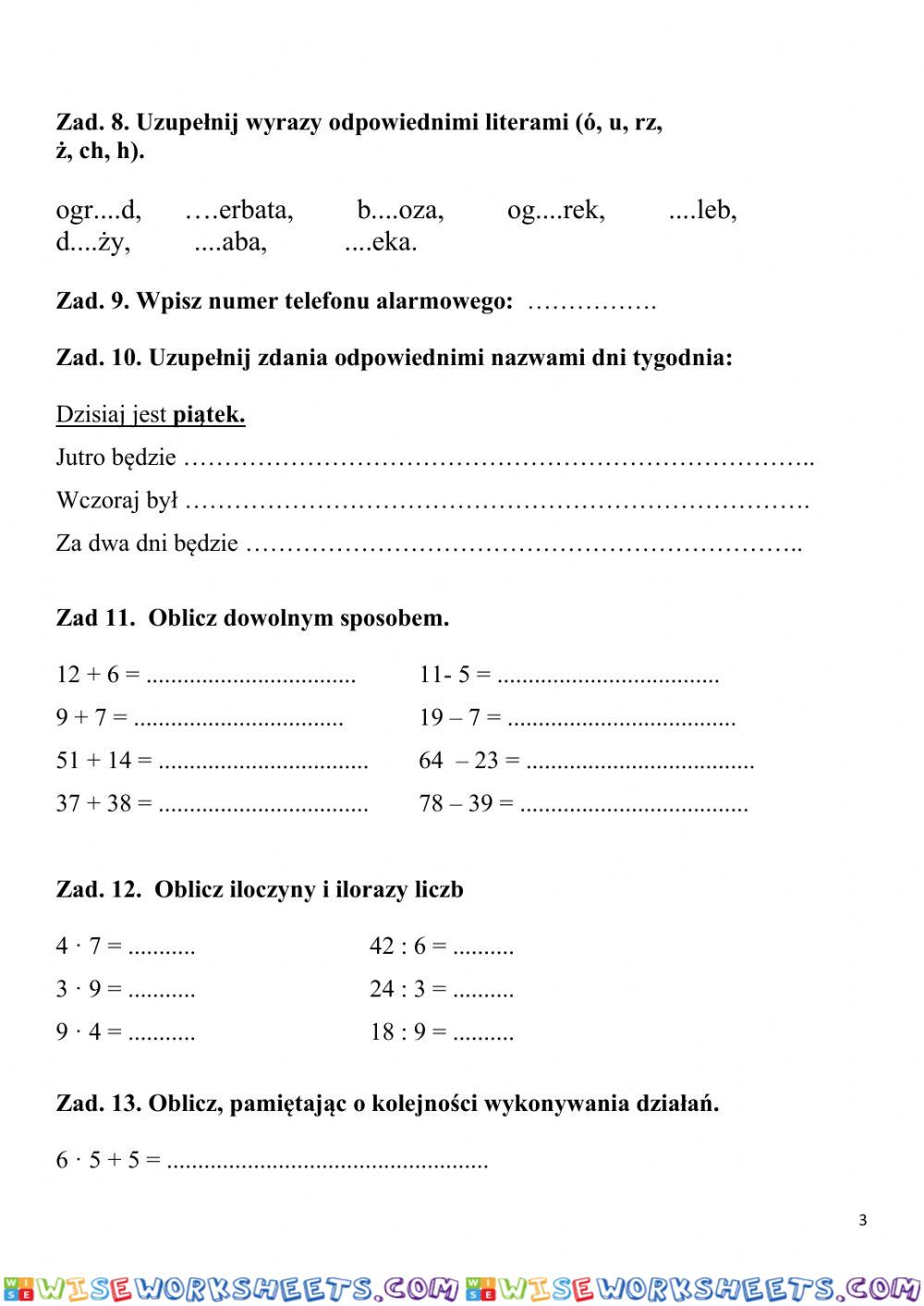 worksheet