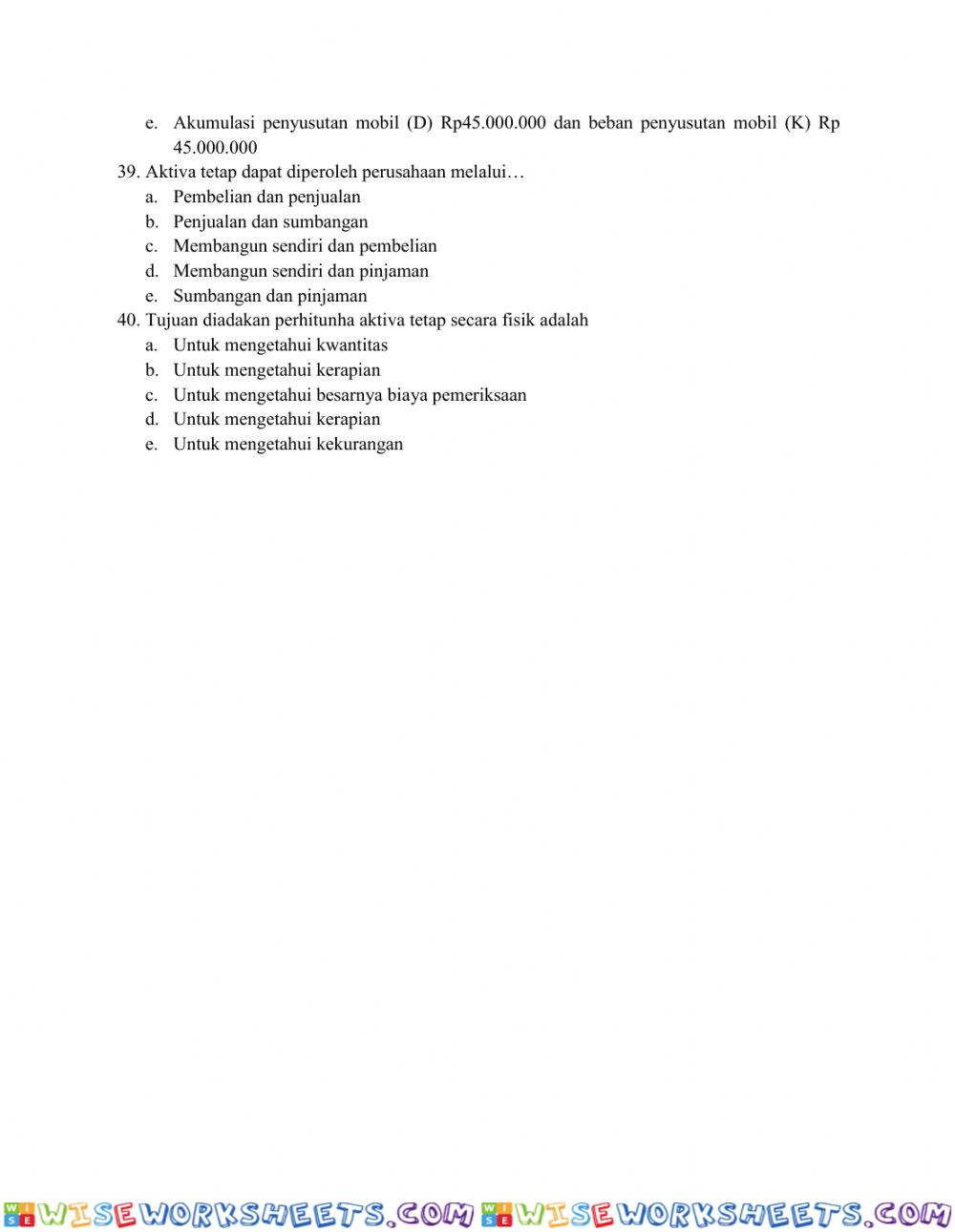 worksheet