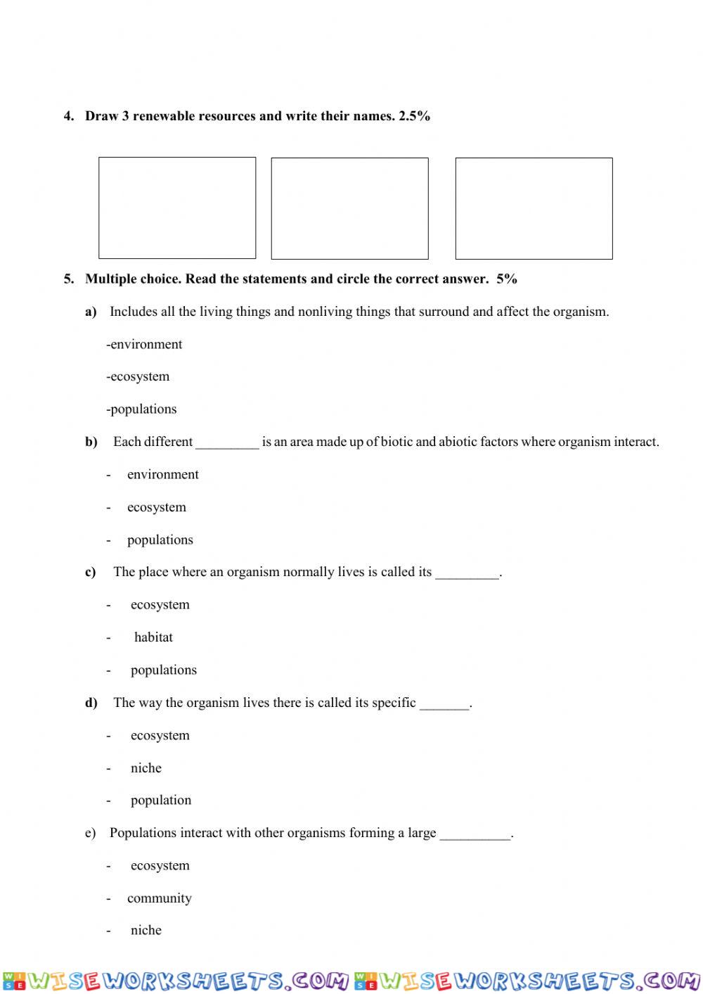worksheet