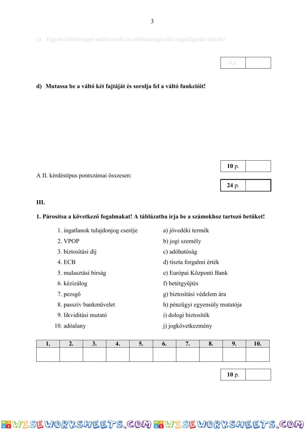 worksheet