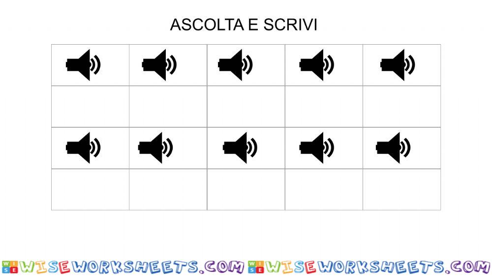 Ascolta e scrivi