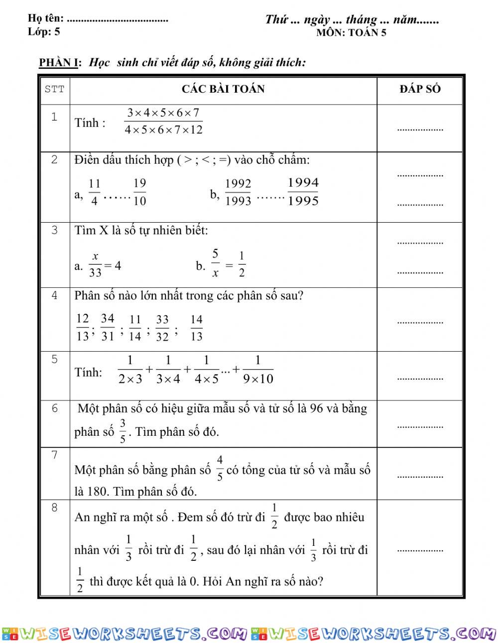 worksheet