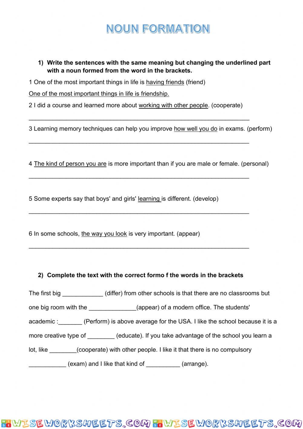 Noun formation