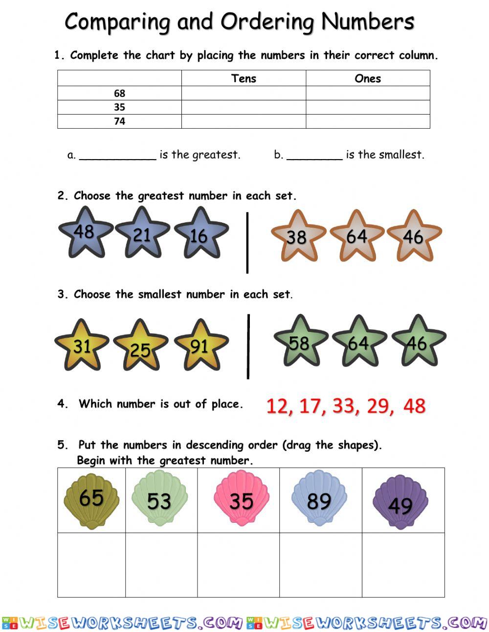 Comparing and Ordering Numbers