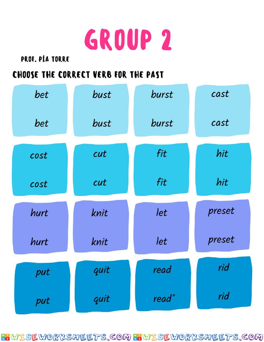 Irregular verbs - Group 2