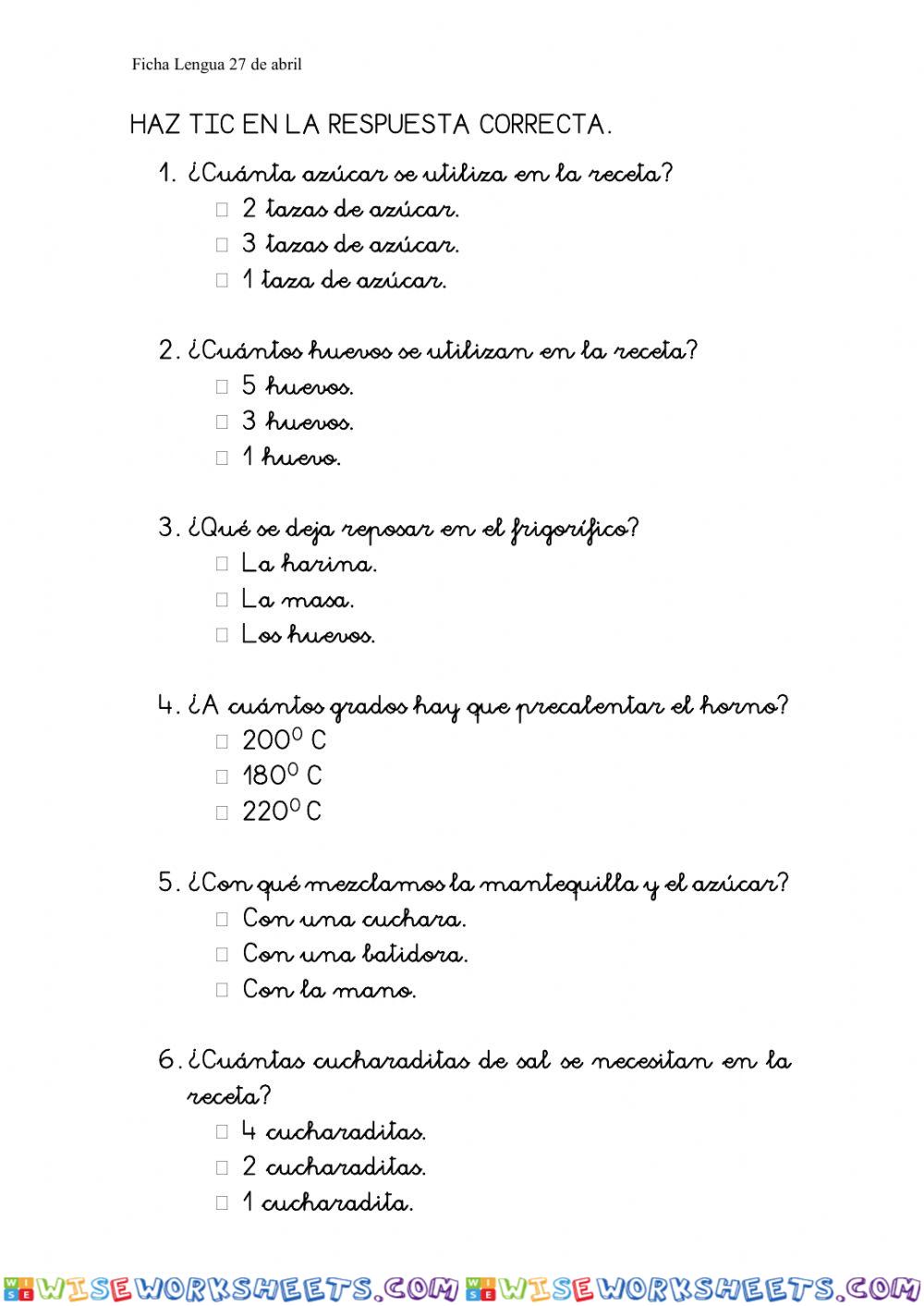 worksheet