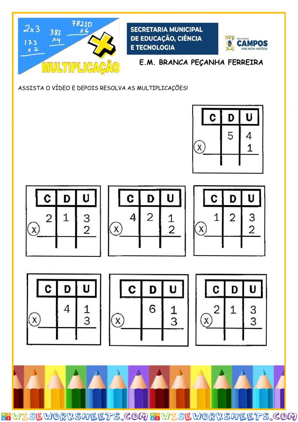 Multiplicação até 3