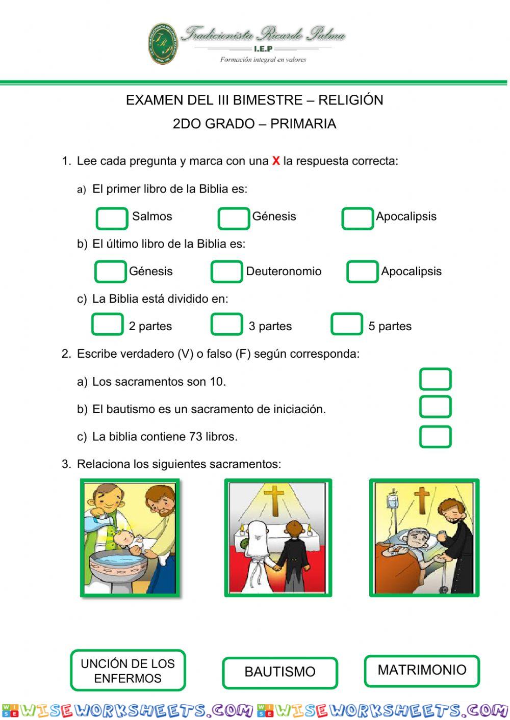 Examen de religión