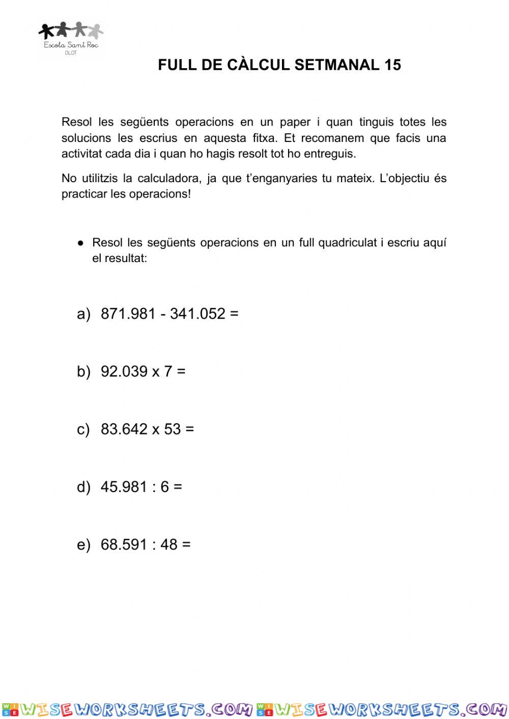 worksheet