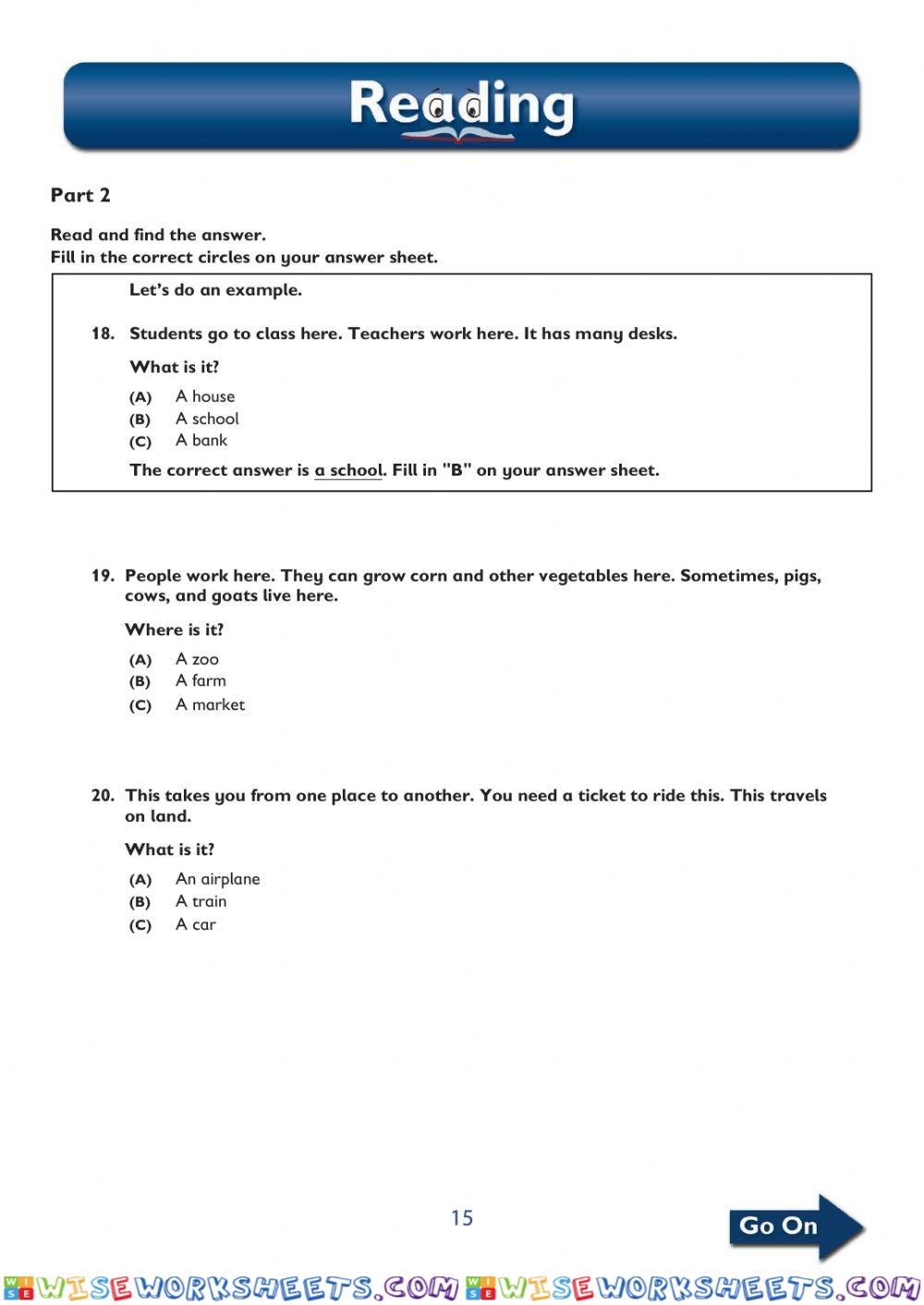 Reading test 2