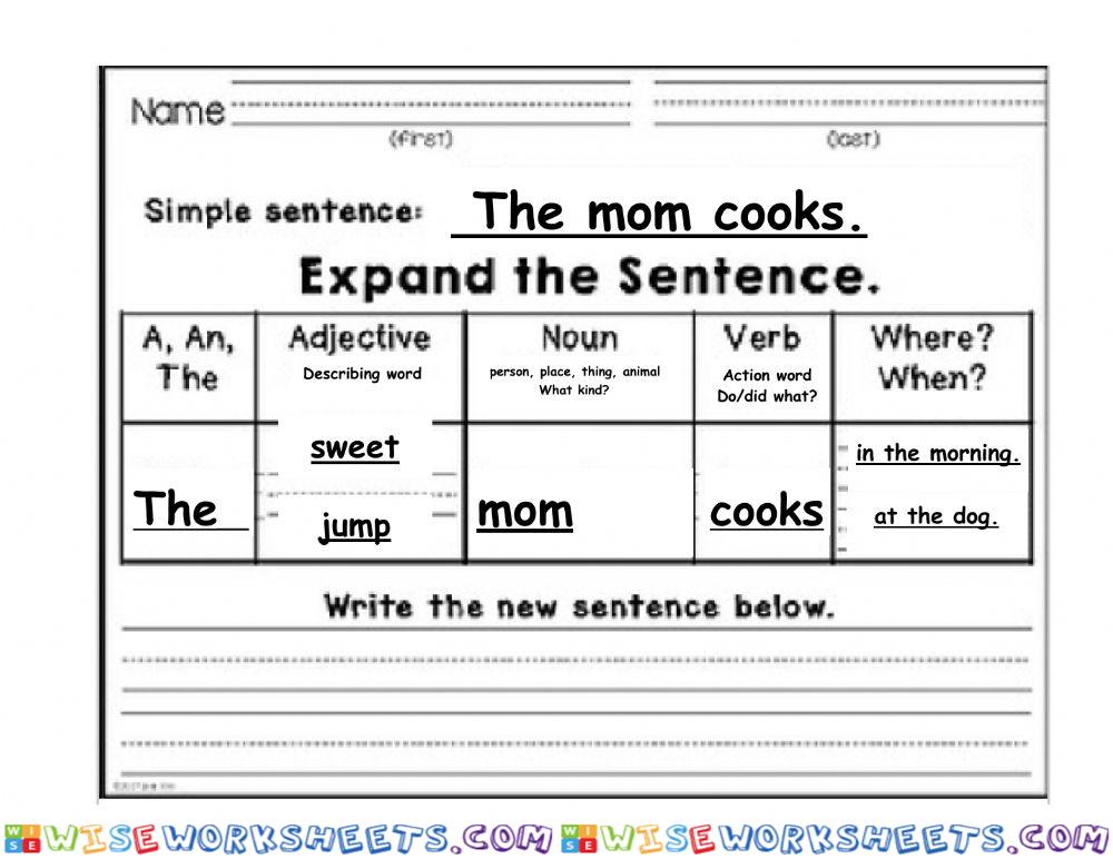 Expand sentence