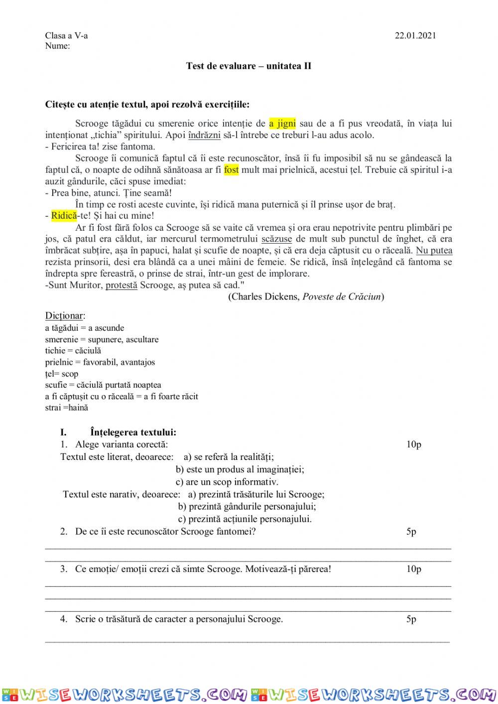 Test- unitatea 2