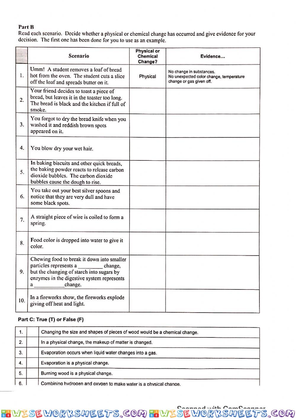 worksheet