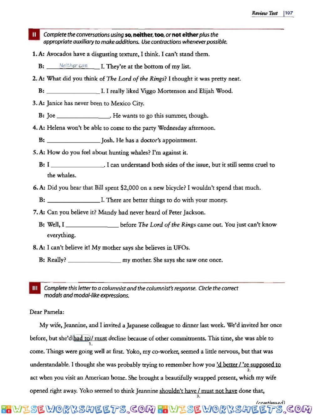 worksheet