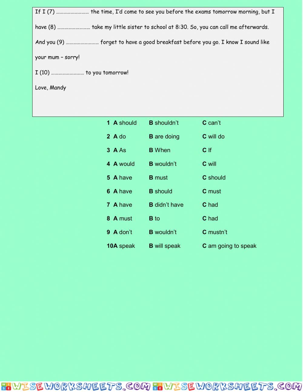 worksheet