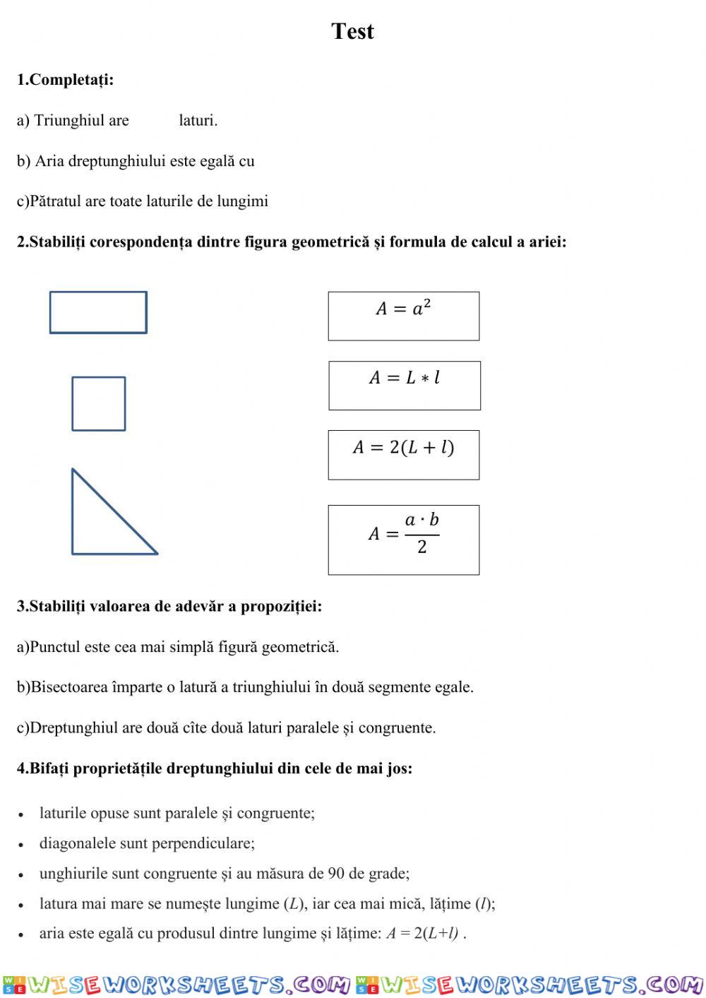 Test geometrie