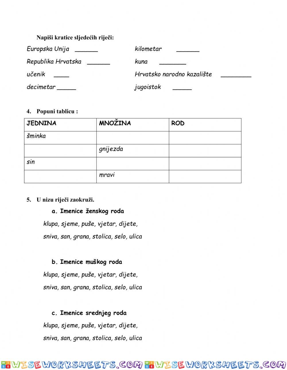 worksheet