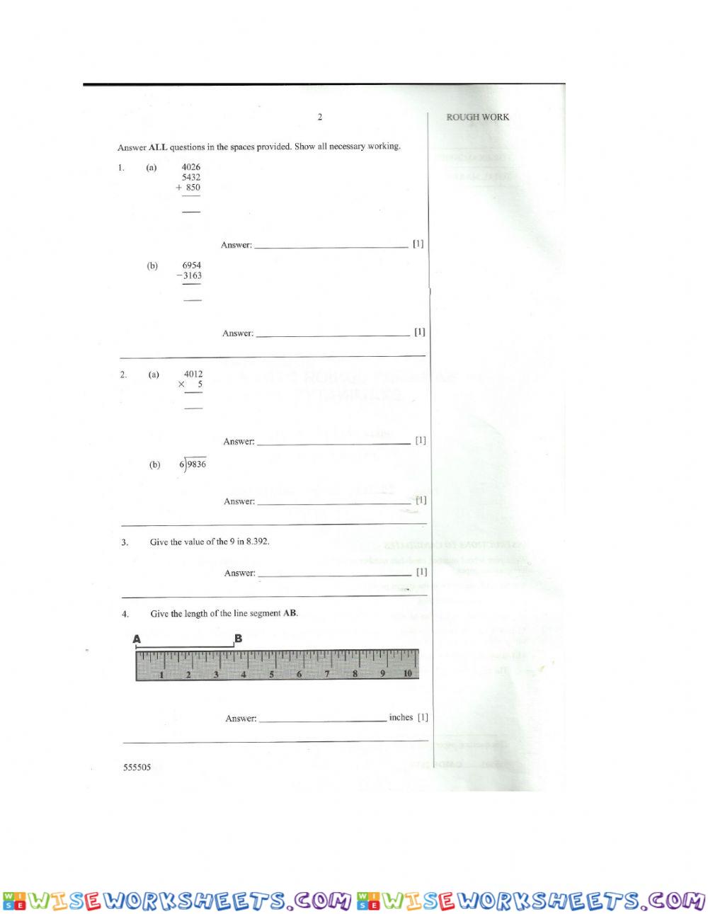 worksheet