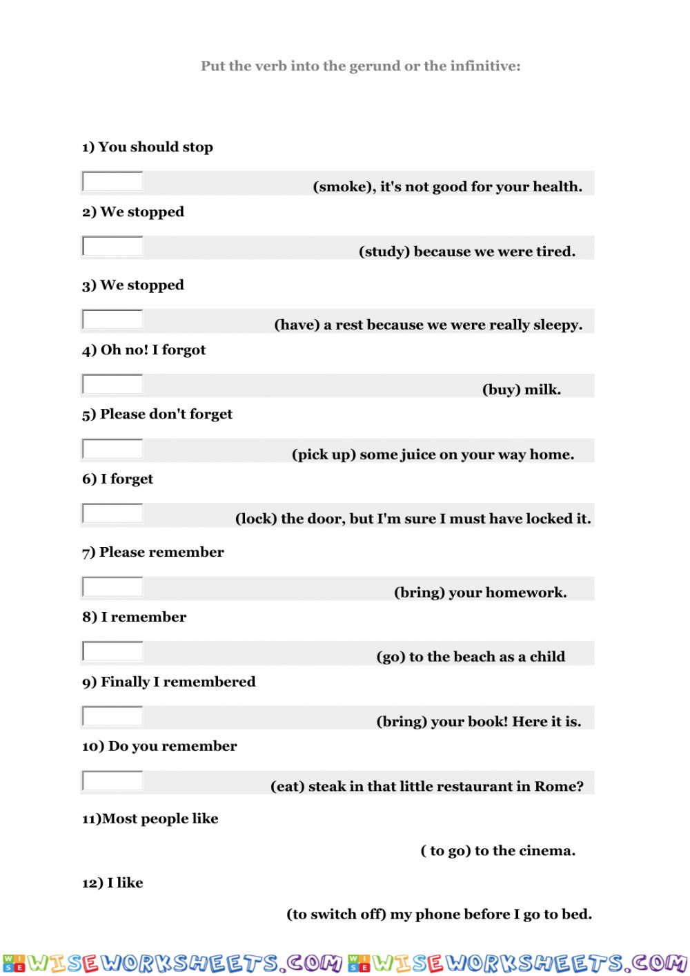 Gerund vs Infinitive