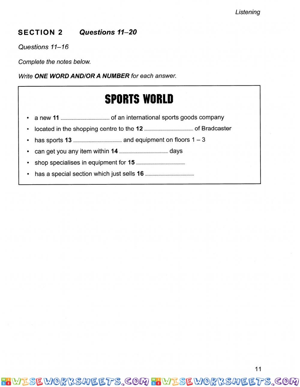 worksheet