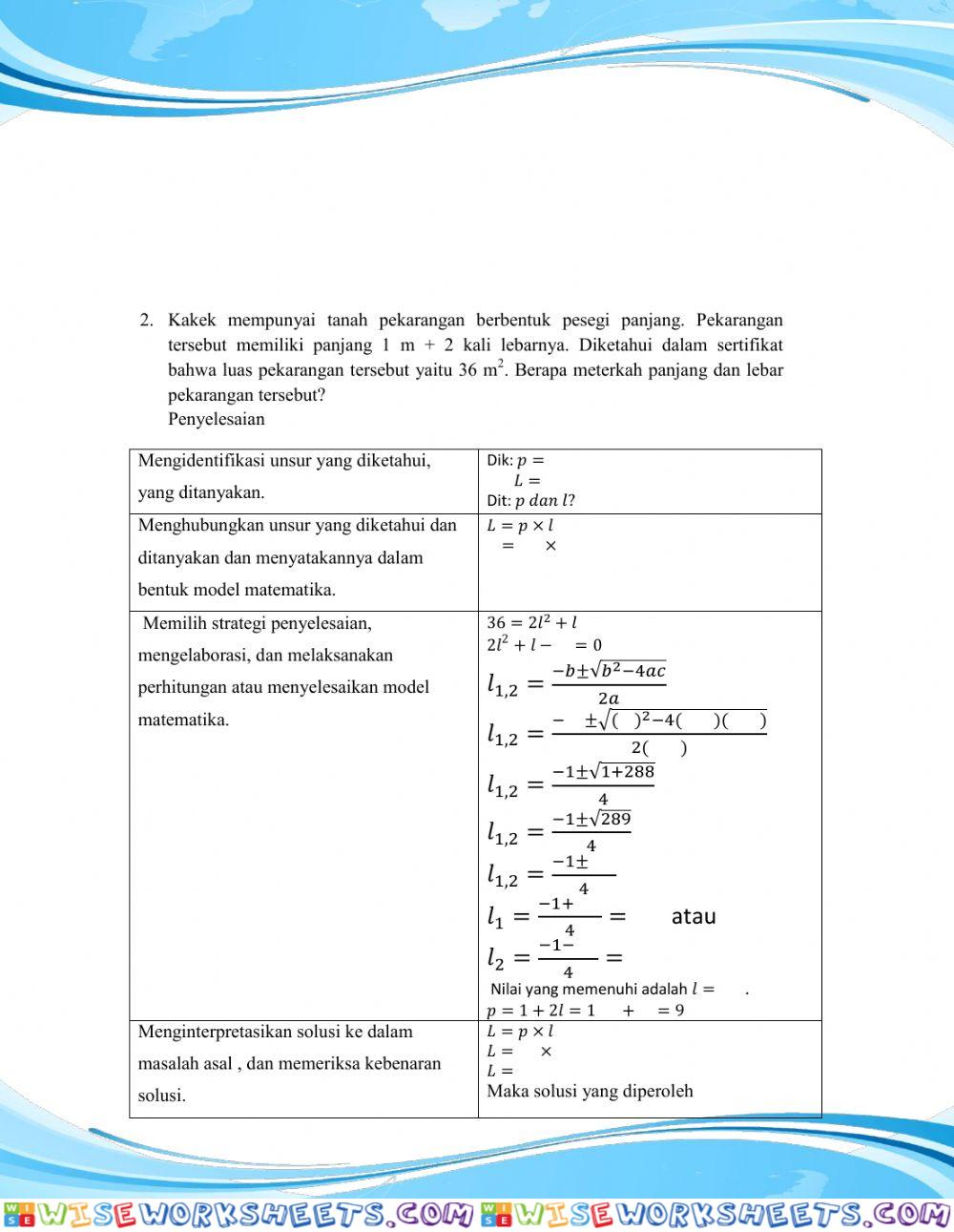 worksheet