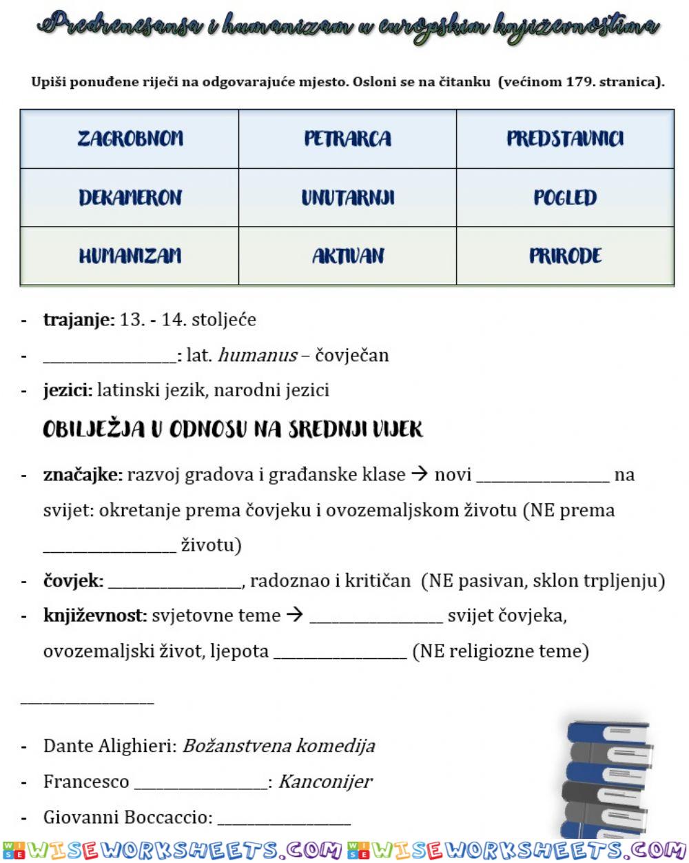 Predrenesansa i humanizam u europskim književnostima