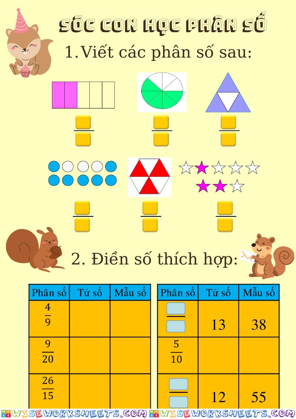 Sóc con học phân số