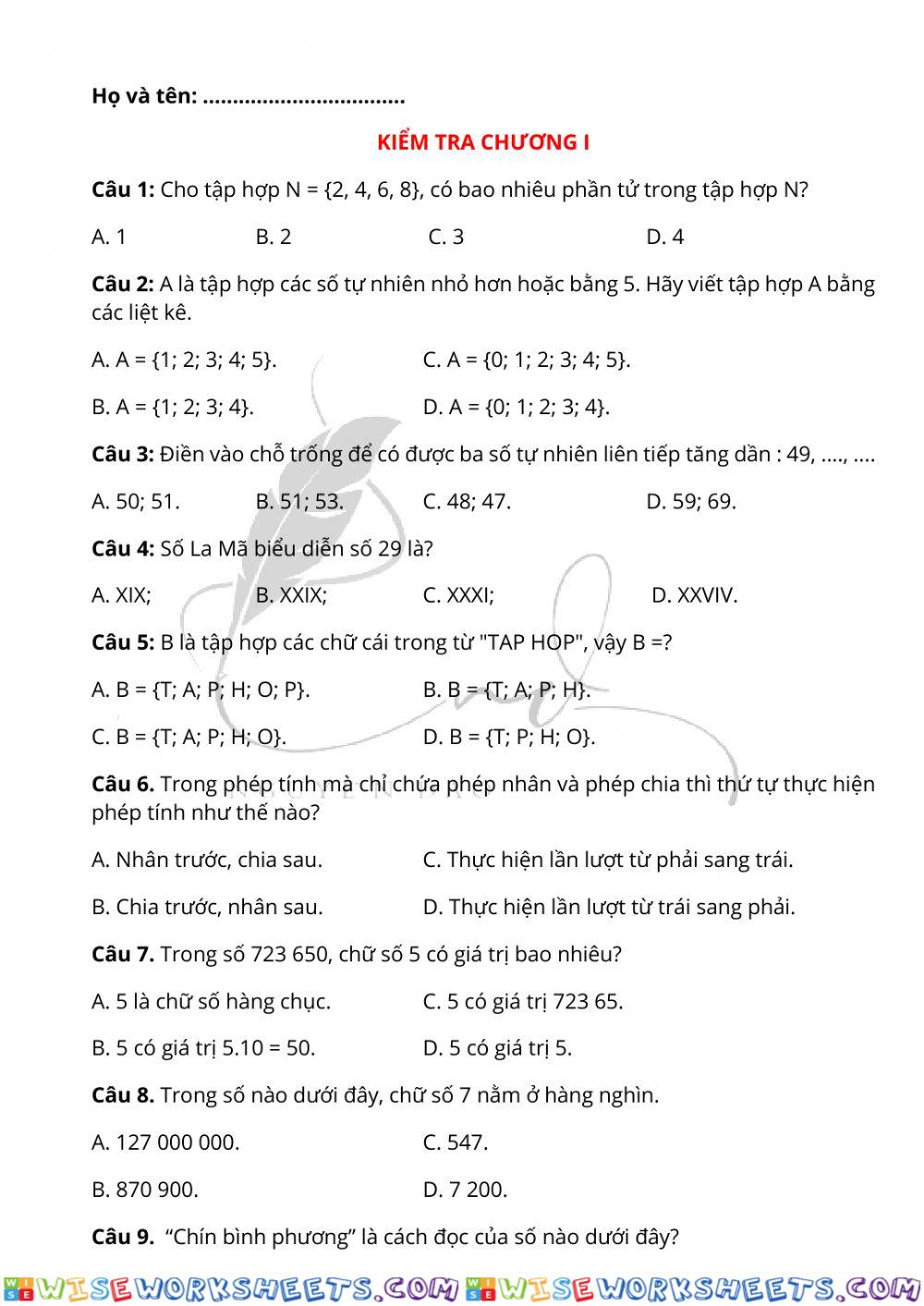 worksheet