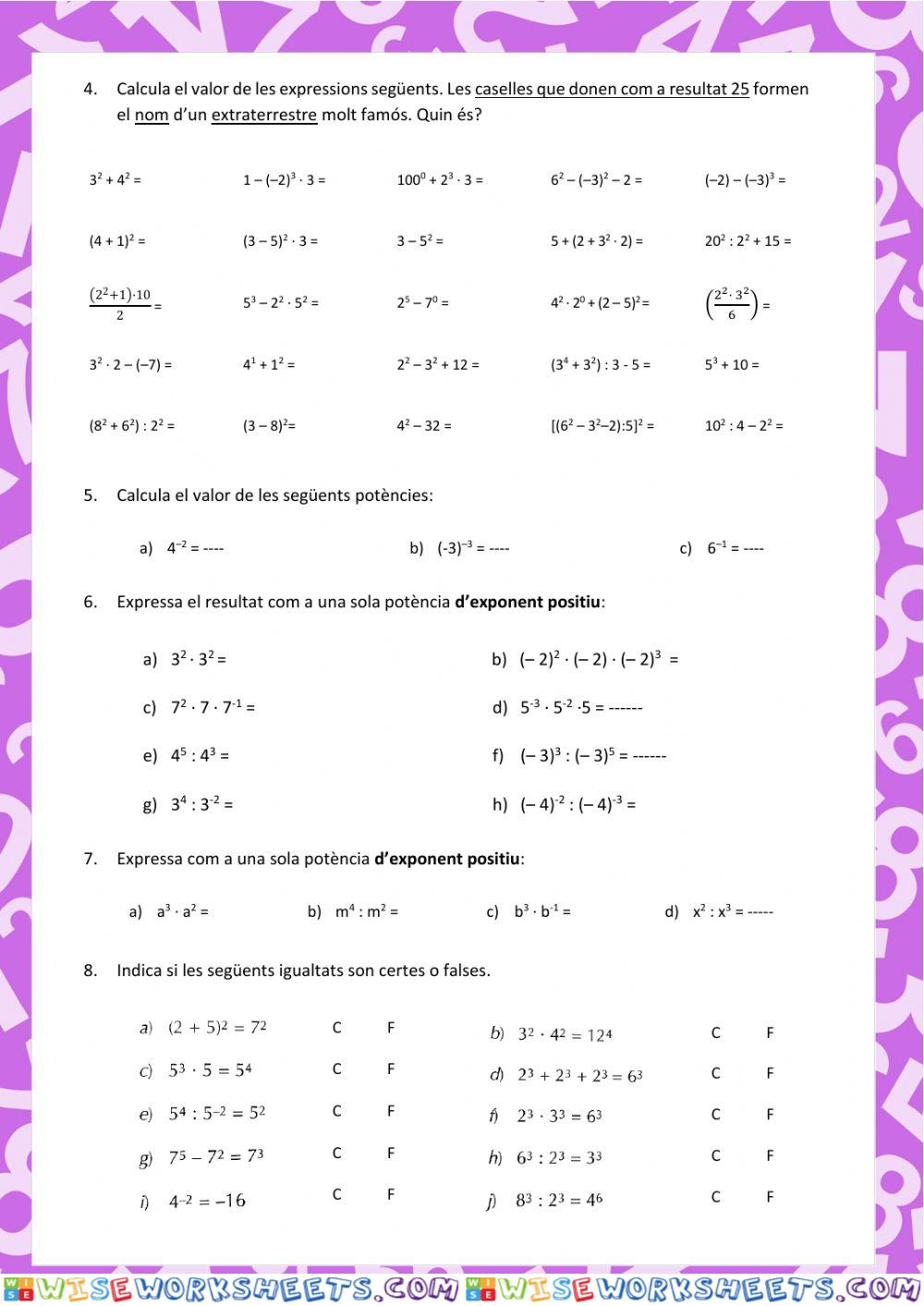 worksheet