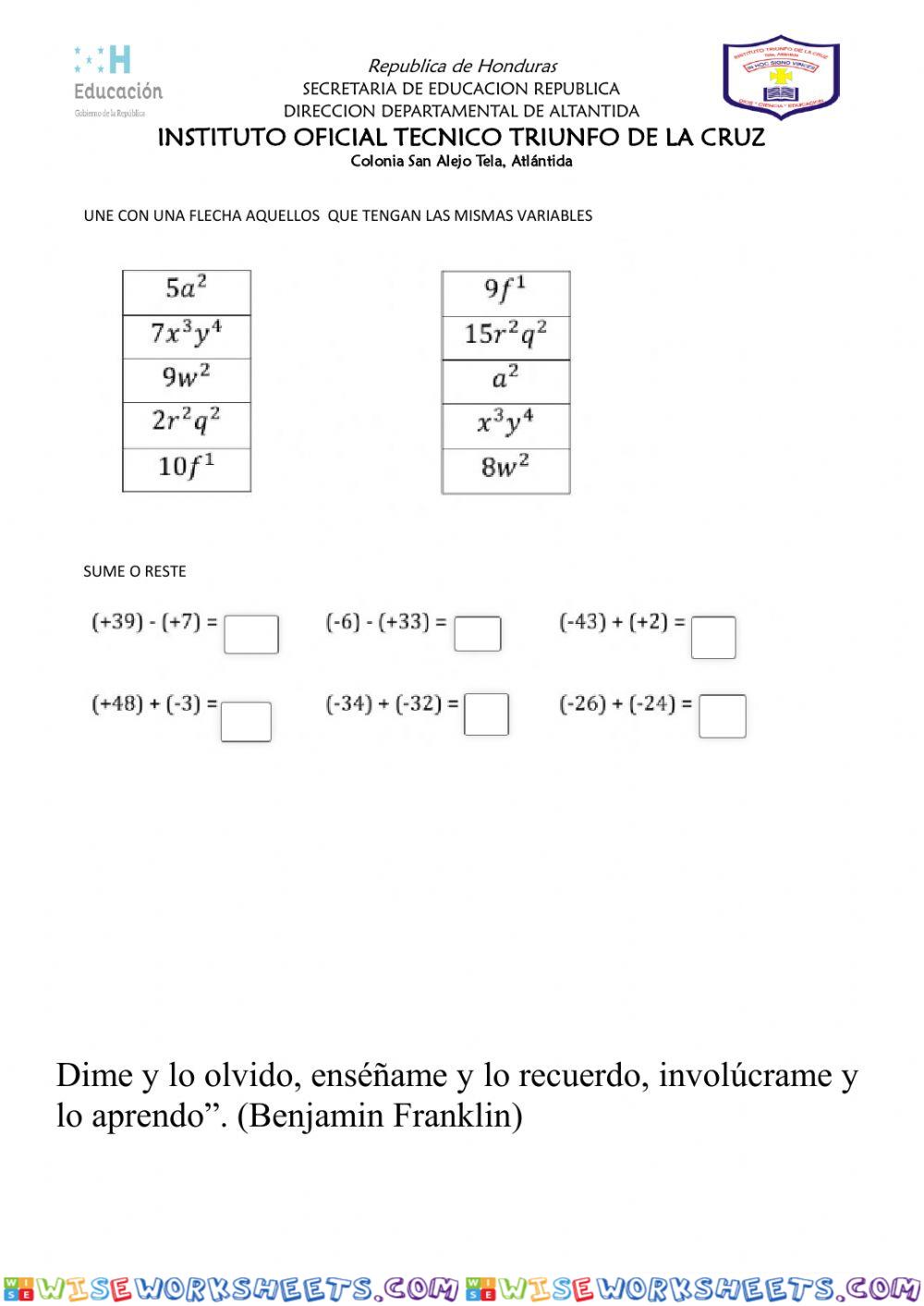 worksheet