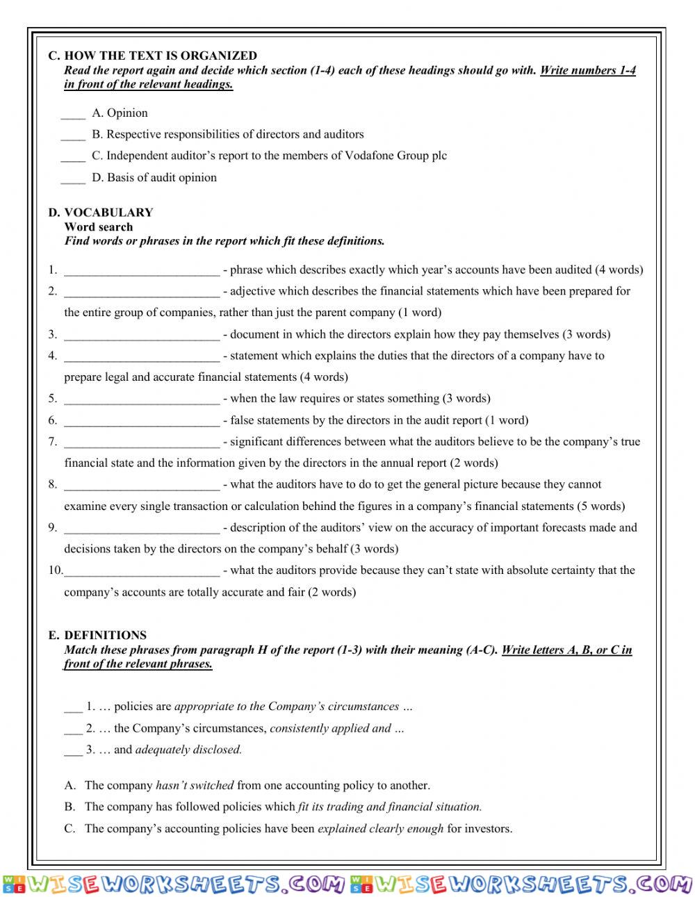 worksheet