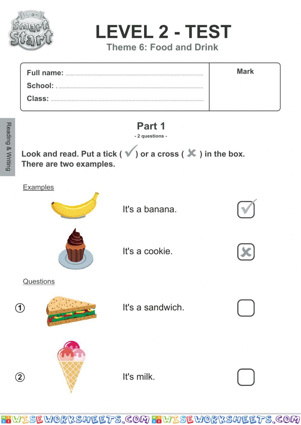 ISS2Theme 6FoodDrink - ReadingWriting