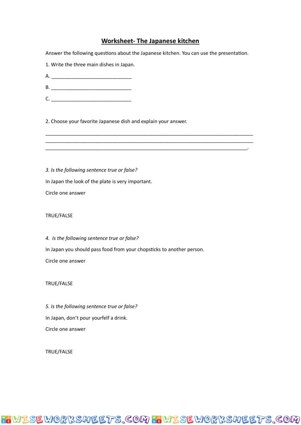 worksheet