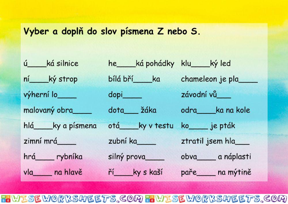 Párové souhlásky Z-S