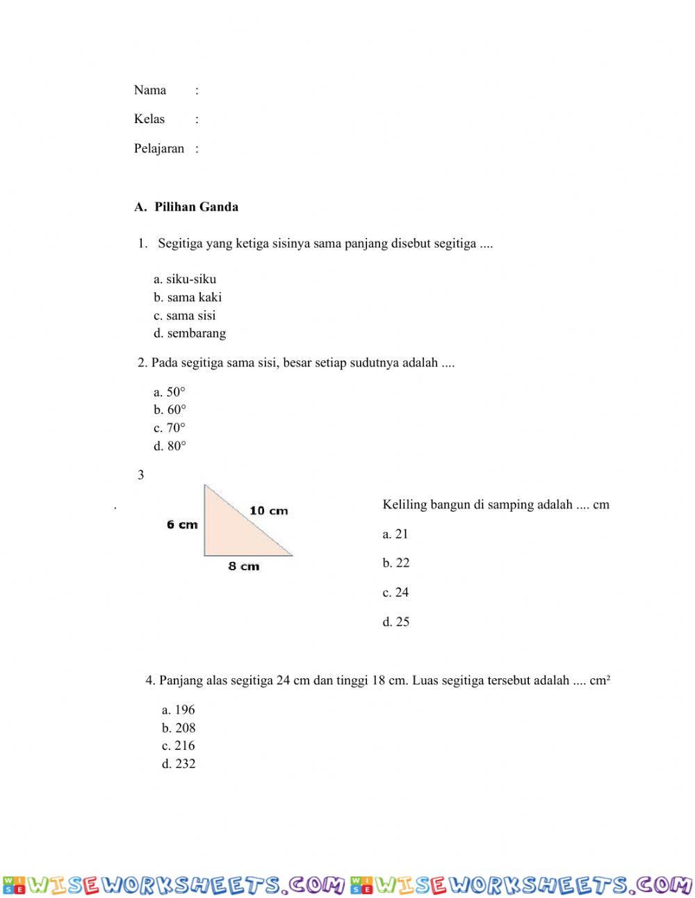 worksheet