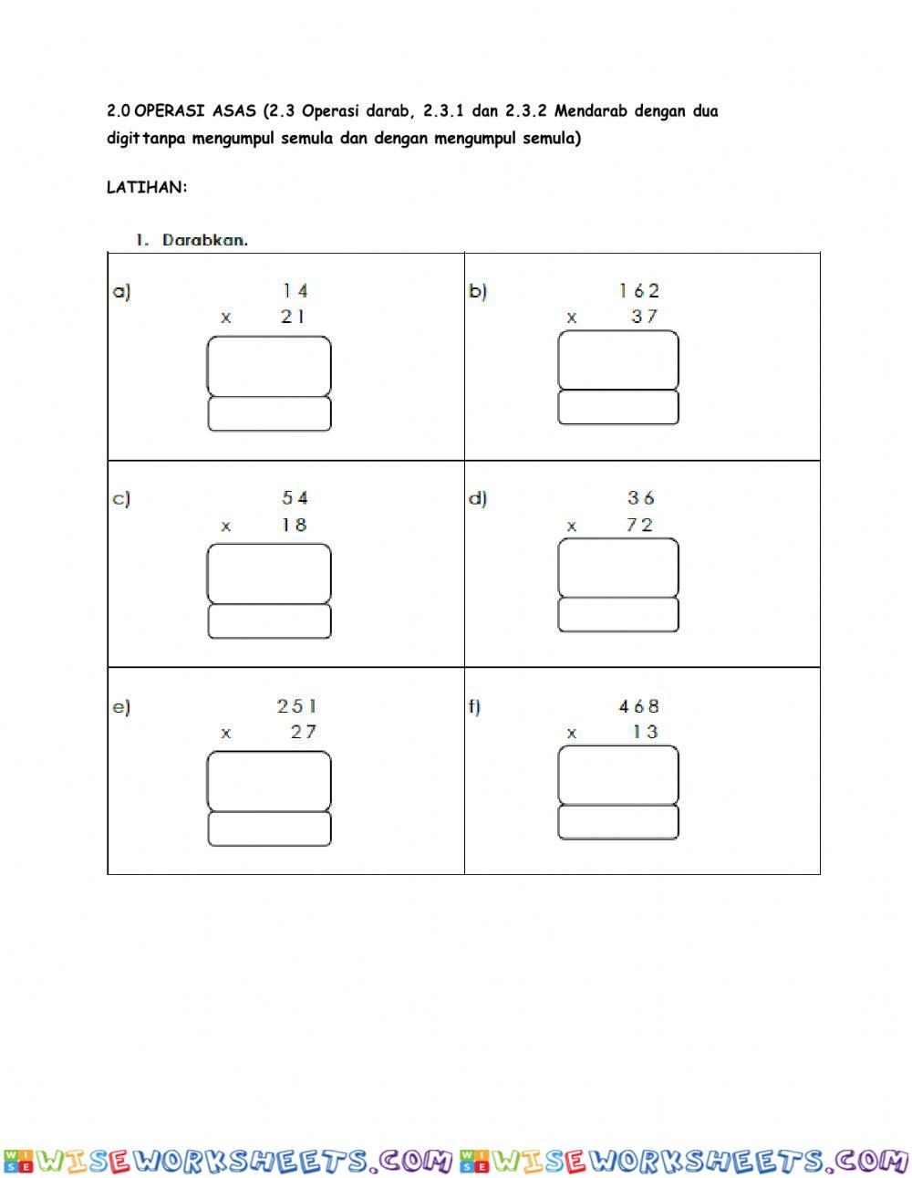 Matematik tingkatan 1 operai darab pendidikan khas