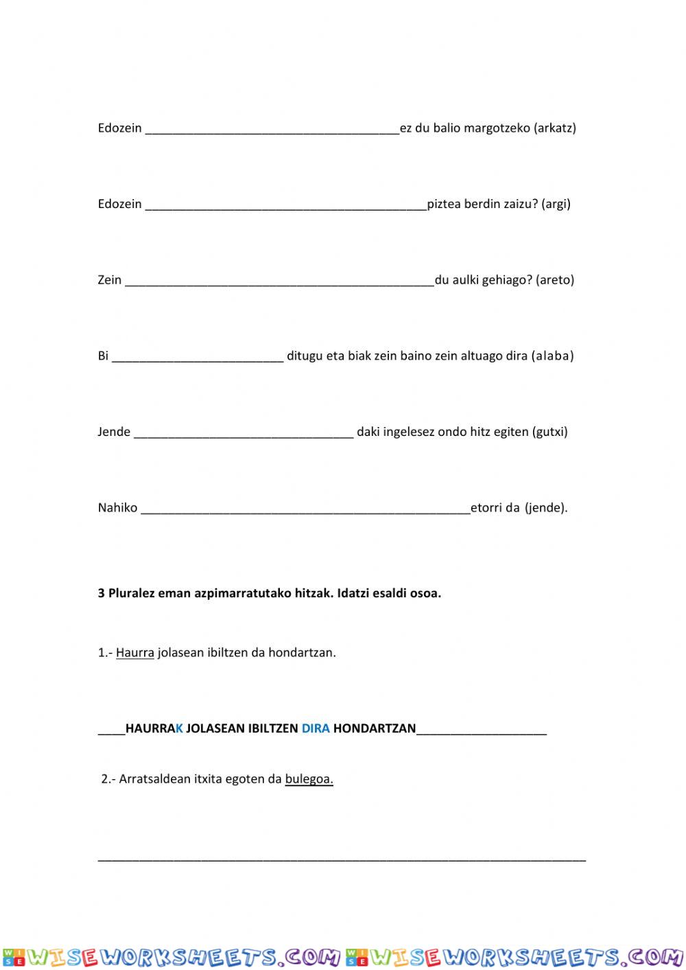 worksheet